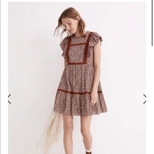 ❤️sold ❤️Flutter-Sleeve Mini Dress in Cottage Garden